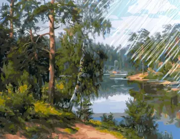 Картина по номерам 40х50 см "СОСНОВЫЙ БЕРЕГ" (M-11435) обложка книги