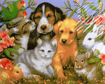 Картина для раскрашивания по номерам "Друзья", 40х50 см (M-11439) обложка книги