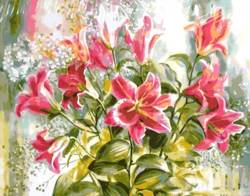 Картина для раскрашивания по номерам "Лилии", 40х50 см (M-10807) обложка книги