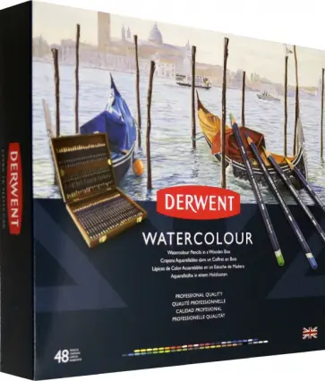 Карандаши акварельные 48 цветов Watercolour, деревянная упаковка (0700758) обложка книги