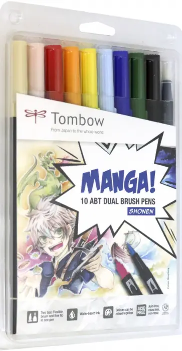 Набор брашпенов 10 цветов "Dual Brush Manga" (ABT-10C-MANG1) обложка книги