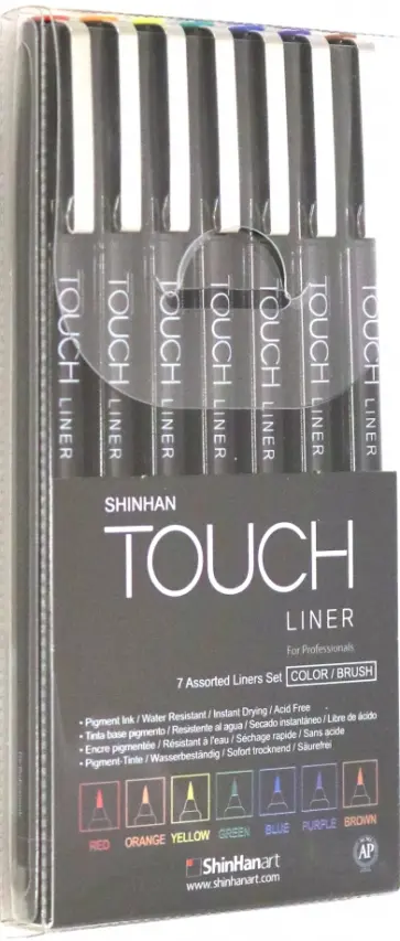 Набор капиллярных ручек "TOUCH LINER Brush" 7 цветов (4305007) обложка книги
