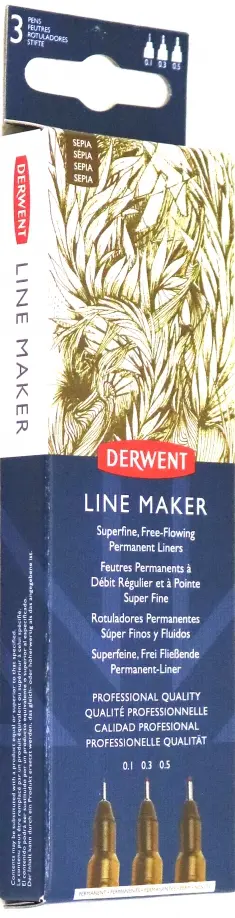 Набор капиллярных ручек Graphik Line Maker, 3 штуки, сепия обложка книги