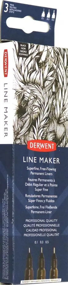 Набор капиллярных ручек Graphik Line Maker, 3 штуки, черные обложка книги