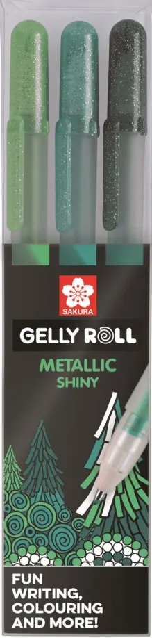 Набор гел.ручек Metallic Лес 3цв POXPGBMET3B обложка книги