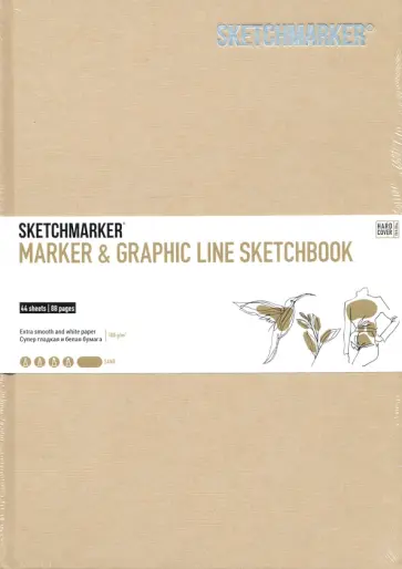 Скетчбук 44 листа, А5+ "MARKER & GRAPHIC" (MGLHSM/SAND) обложка книги