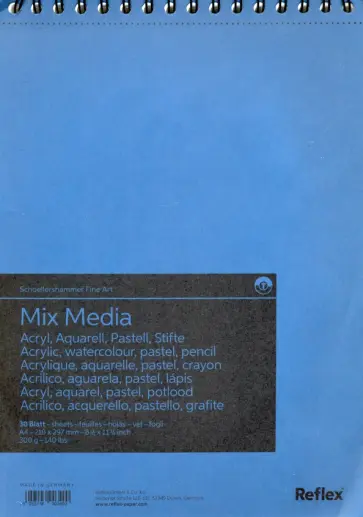 Альбом Mix-Media, 30 листов, А4 обложка книги