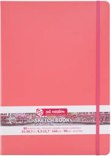 Блокнот для зарисовок Art Creation, 80 листов, А4, коралловый Блокнот для зарисовок Art Creation, 80 листов, А4, коралловый обложка книги