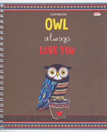 Тетрадь общая "Сова и кофе" (96 листов, А5, клетка, гребень, в ассортименте) (96-4591) обложка книги