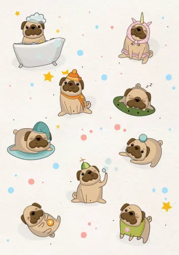 Мопсы. Тетрадь общая (А5, 48 л., накидки, клетка-стандарт) Мопсы. Тетрадь общая (А5, 48 л., накидки, клетка-стандарт) обложка книги