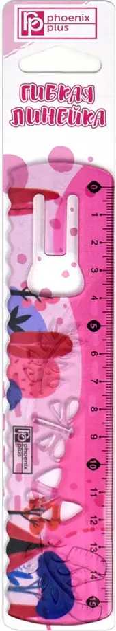Линейка 15 см, ПВХ, розовая (52666) обложка книги