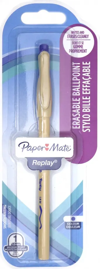 Ручка шариковая синяя, со стираемыми чернилами "REPLAY" (2032257) обложка книги