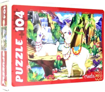 Puzzle-104 "Яркие ламы №4" (ПУ104-2455) обложка книги