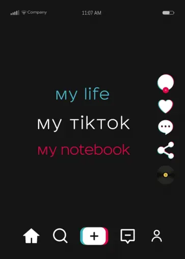 Блокнот "My life my TikTok my notebook" А4, в точку обложка книги