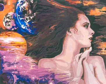 Рисование по по дереву "Наедине с космосом" (40х50 см) (FLA042) обложка книги