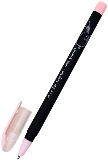 Ручка шариковая 0,7 мм, синяя "Bunny, черный" (BSBP006-02-case) обложка книги