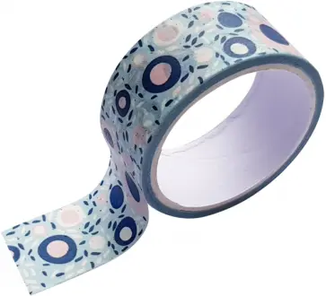 Лента клейкая декоративная 20 мм*5 м "Круги" (BSWT003-02штучно) обложка книги