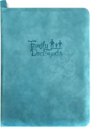 Папка-органайзер для семейных документов (А4, кожзам, бирюзовый) (52913) обложка книги