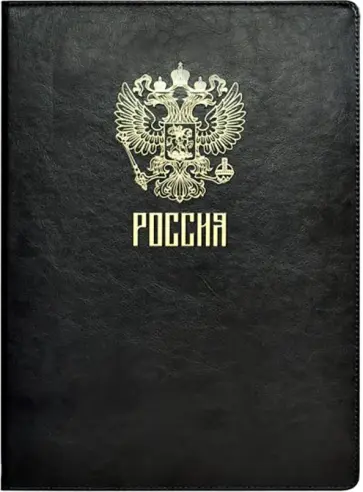 Папка для документов (кожзам, А4) черная, с магнитным зажимом (52914) обложка книги