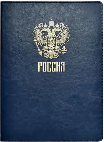 Папка для документов (кожзам, А4) синяя, с магнитным зажимом (52916) обложка книги