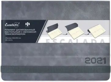 Планинг датированный на 2021 год (64 листа, 250х190 мм), ШЕВРЕТ, серый (52831) обложка книги