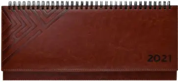 Планинг датированный на 2021 год (64 листа, 310х130 мм), САРИФ, коричневый с поролоном (52958) обложка книги