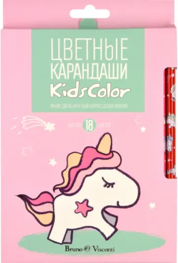 Карандаши цветные "KidsColor" (18 цветов, 6 видов в ассортимете) (99017622) обложка книги