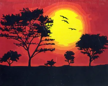 Рисование по дереву 40х50 "Закат солнца" (FLA032) обложка книги
