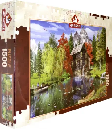 Пазл-1500 "Рыбалка рядом с мельницей" (4550) обложка книги