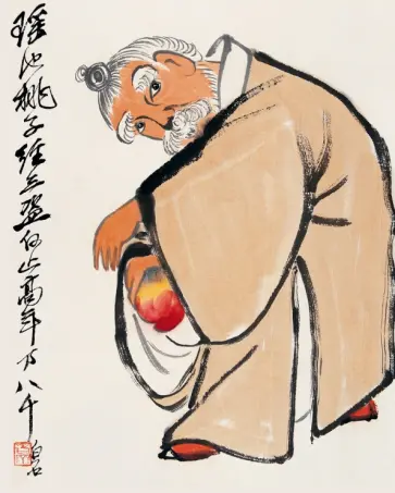 Тетрадь 24 листа, линейка "Дунфан Шо крадет персики. Ци Байши" обложка книги