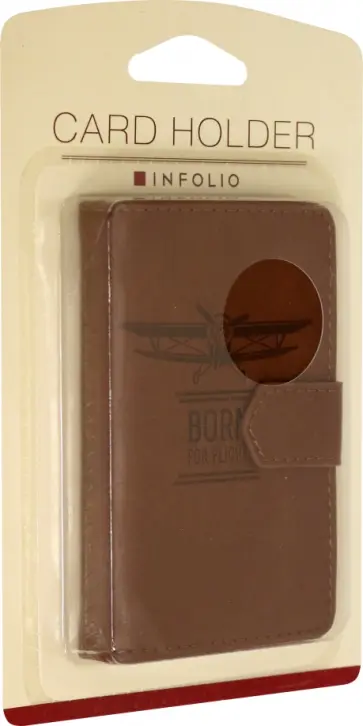 Визитница на 1 окно 77х105 мм "Airplane" (IVZ051/brown) обложка книги