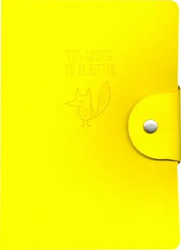 Ежедневник недатированный 96 листов, А6 "Foxу, желтый" мягкий переплет (AZ1128/yellow) обложка книги