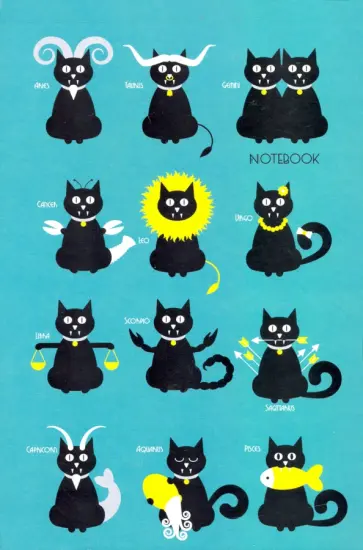 Блокнот 40 листов, А5, склейка "Кошачий гороскоп" (БСК54001) обложка книги