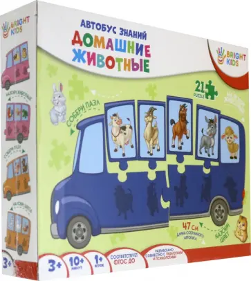 Автобус знаний. ДОМАШНИЕ ЖИВОТНЫЕ (ИН-7639) обложка книги