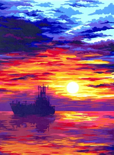 Рисование по номерам (30х40 см). Закат (NB014) обложка книги