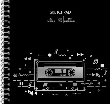 Скетчбук "Music" (20 листов,195х195 мм) (СПСФ20122) обложка книги