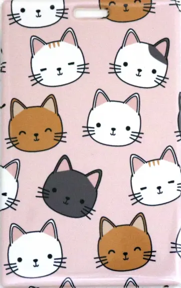 Чехол для карт "Котики", розовый фон, с отверстием обложка книги