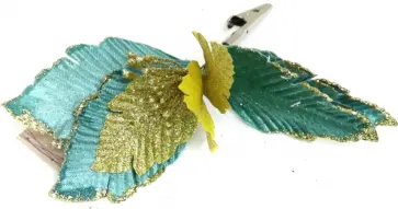 Новогоднее ёлочное украшение "Бирюзово-золотой цветок" 20х20х17 см (81677) обложка книги