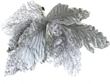 Новогоднее ёлочное украшение "Серебро цветок" 21x21x15 см (81670) обложка книги