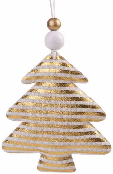 Новогоднее подвесное украшение "Золотая елочка в полоску" 8x1,5x9 см (81487) обложка книги