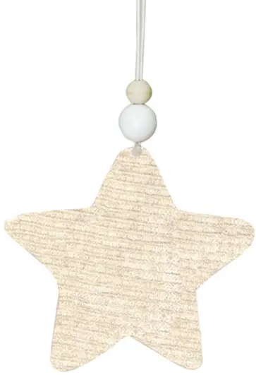 Новогоднее подвесное украшение "Мягкая белая звездочка" 9x2x9 см (82631) обложка книги