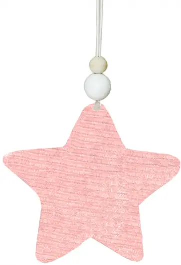 Новогоднее подвесное украшение "Мягкая розовая звездочка" 9x2x9 см (82630) обложка книги