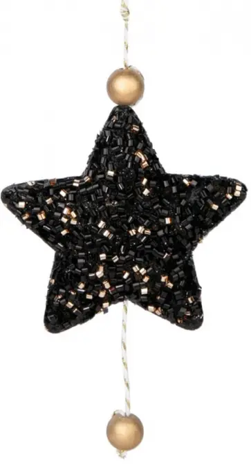 Новогоднее подвесное украшение Черная пушистая звездочка, 9x1,5x9 см (82623) обложка книги
