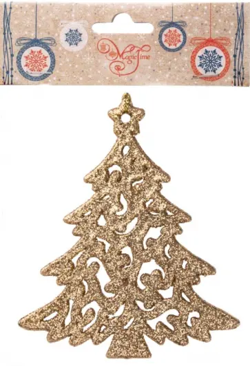 Новогоднее подвесное елочное украшение "Золотистая елочка" (77890) обложка книги