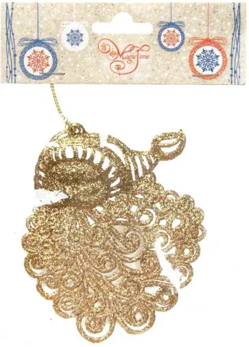 Новогоднее подвесное елочное украшение "Санта" золотой (77900) обложка книги