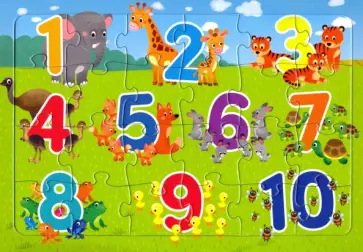 Пазл листовой. Цифры и счет. 24 детали обложка книги