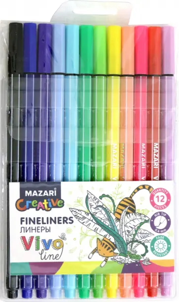Набор линеров "VIVO LINE", 12 цветов (M-5368-12) обложка книги