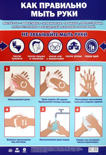 Плакат Как правильно мыть руки, формат А3 обложка книги
