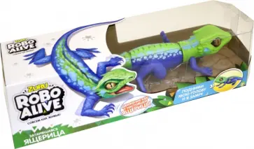 ZURU Робо-ящерица RoboAlive сине -зеленая (Т19291) обложка книги