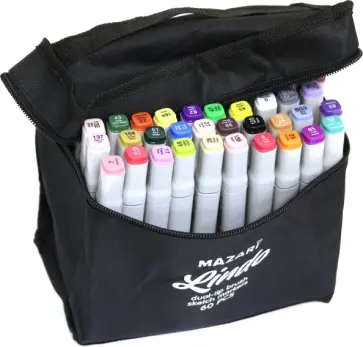 Маркеры для скетчинга 60 цветов LINDO Main кистевидные/клиновидные наконечники (M-15093-60) обложка книги